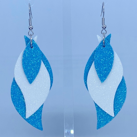 Faux Dangle Earrings Triple layered Sparkle - Picture 3 of 9